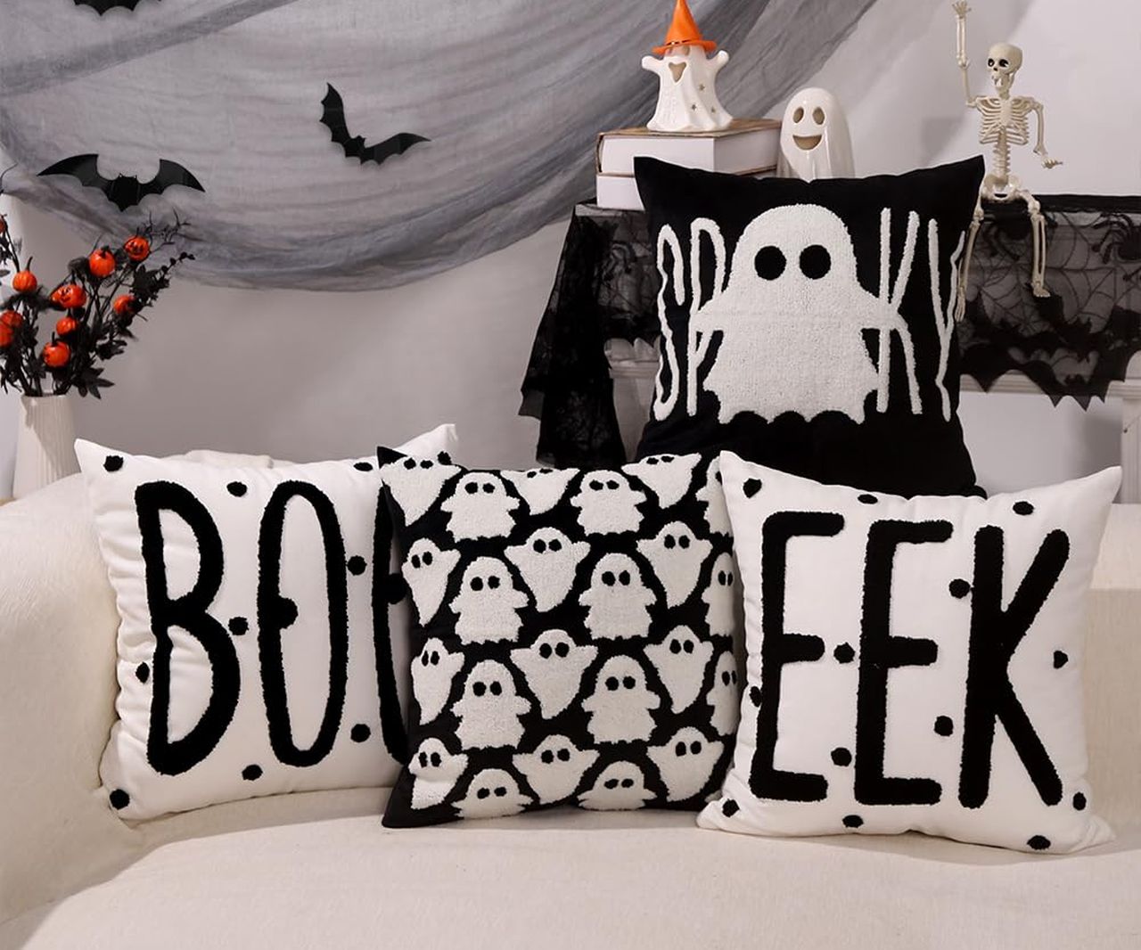 Ghosts Throw Pillow Covers