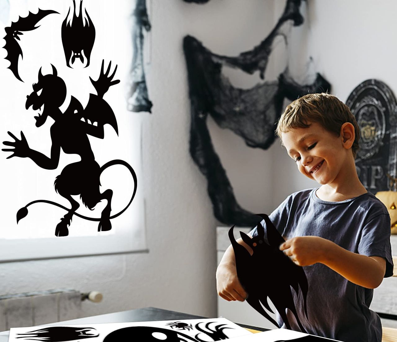 Giant Spooky Monster Window Decal