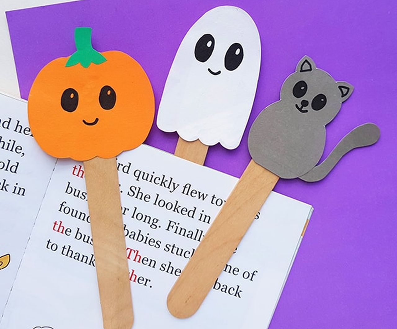 Halloween Stick Puppets and Bookmarks
