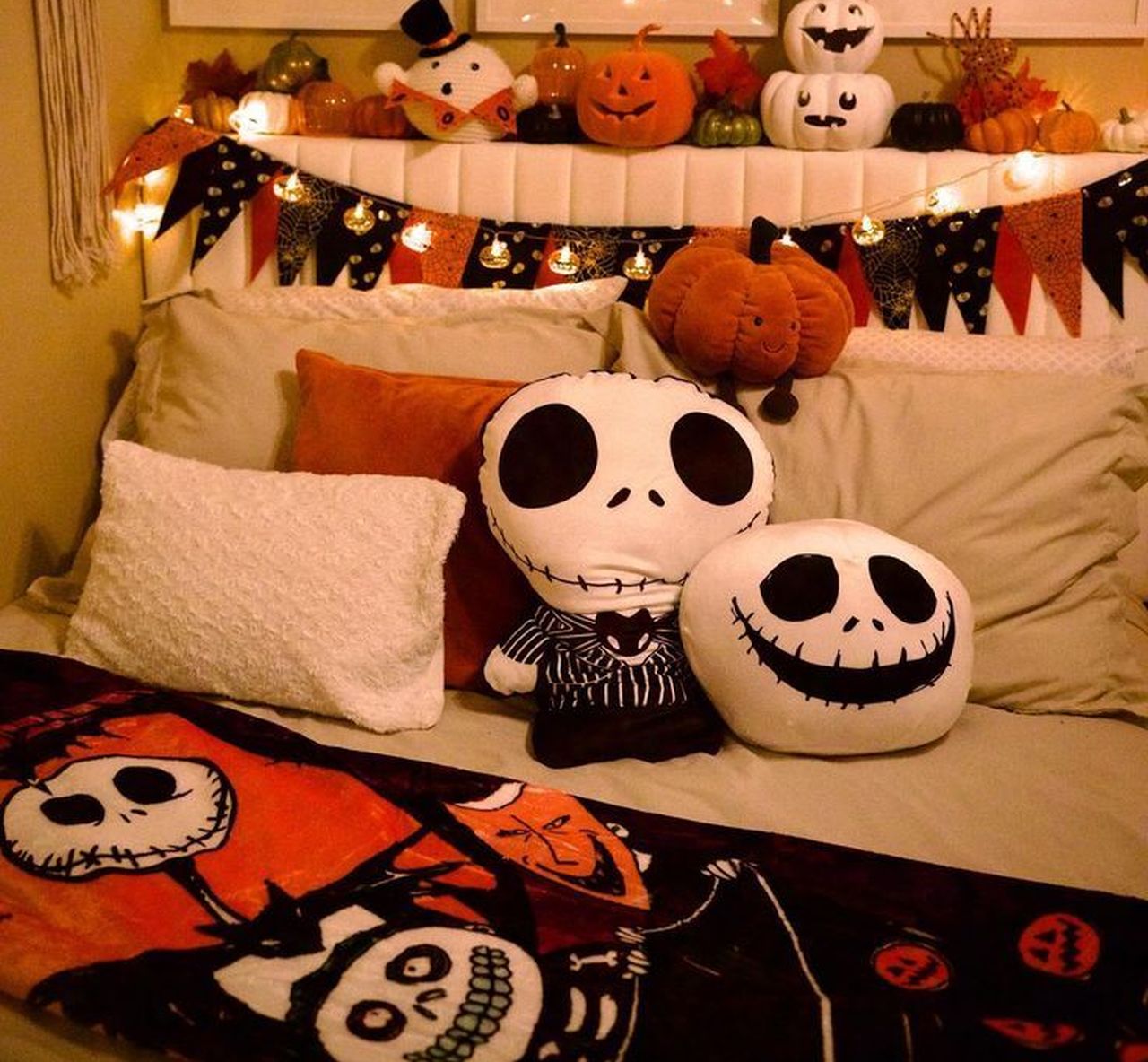 Halloween-themed throw pillows