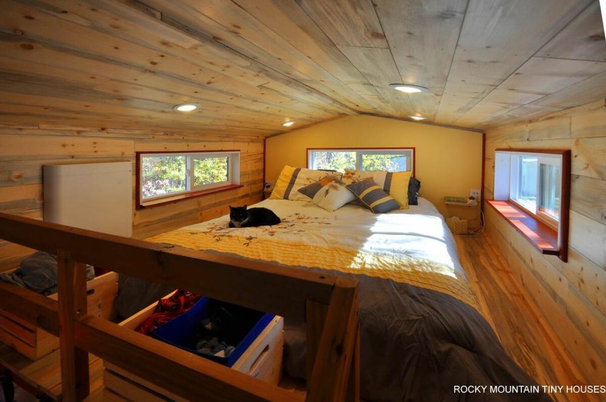 Harmony Haven Tiny House Has Rustic Look and a Loft Office