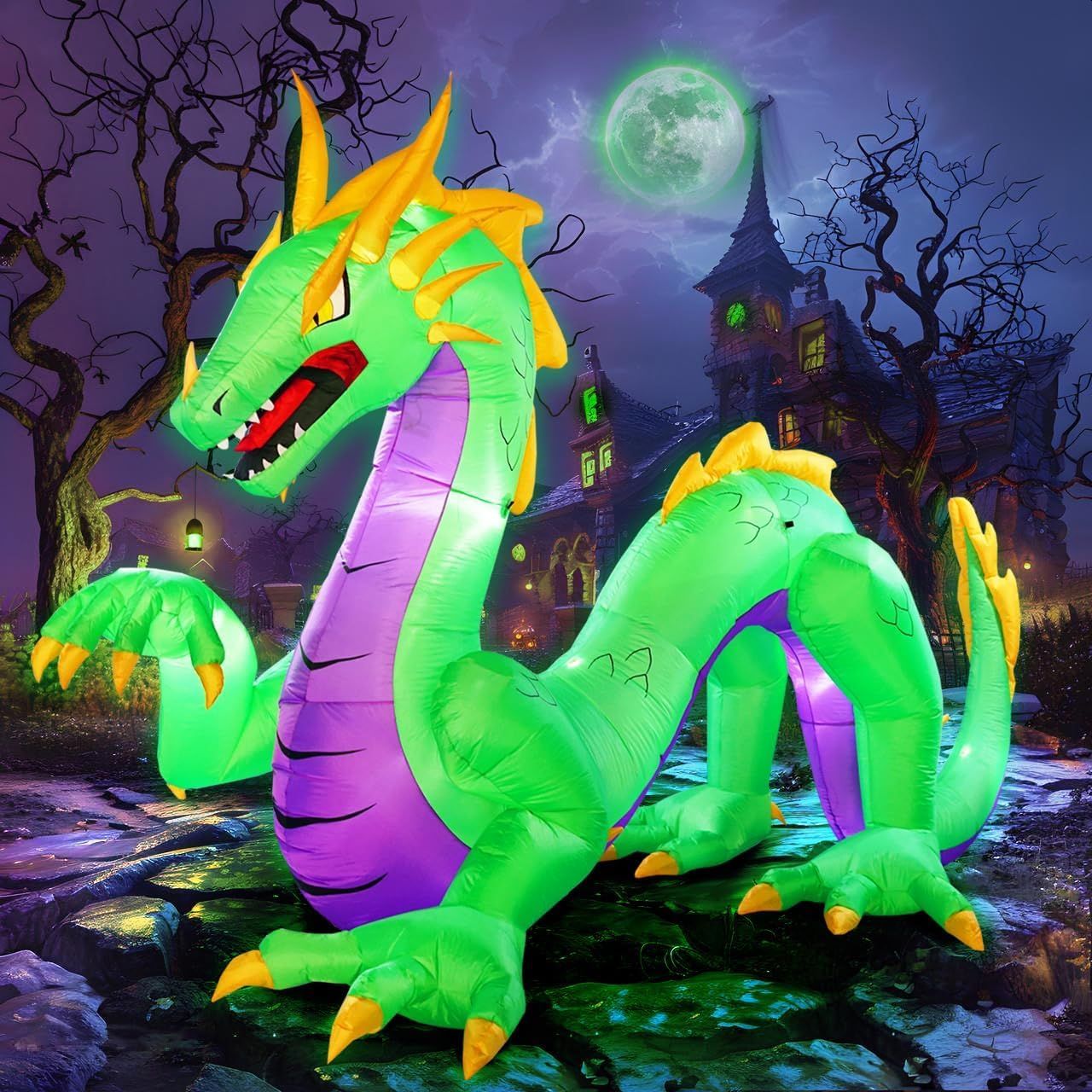 Huge Green Dragon for Halloween decor