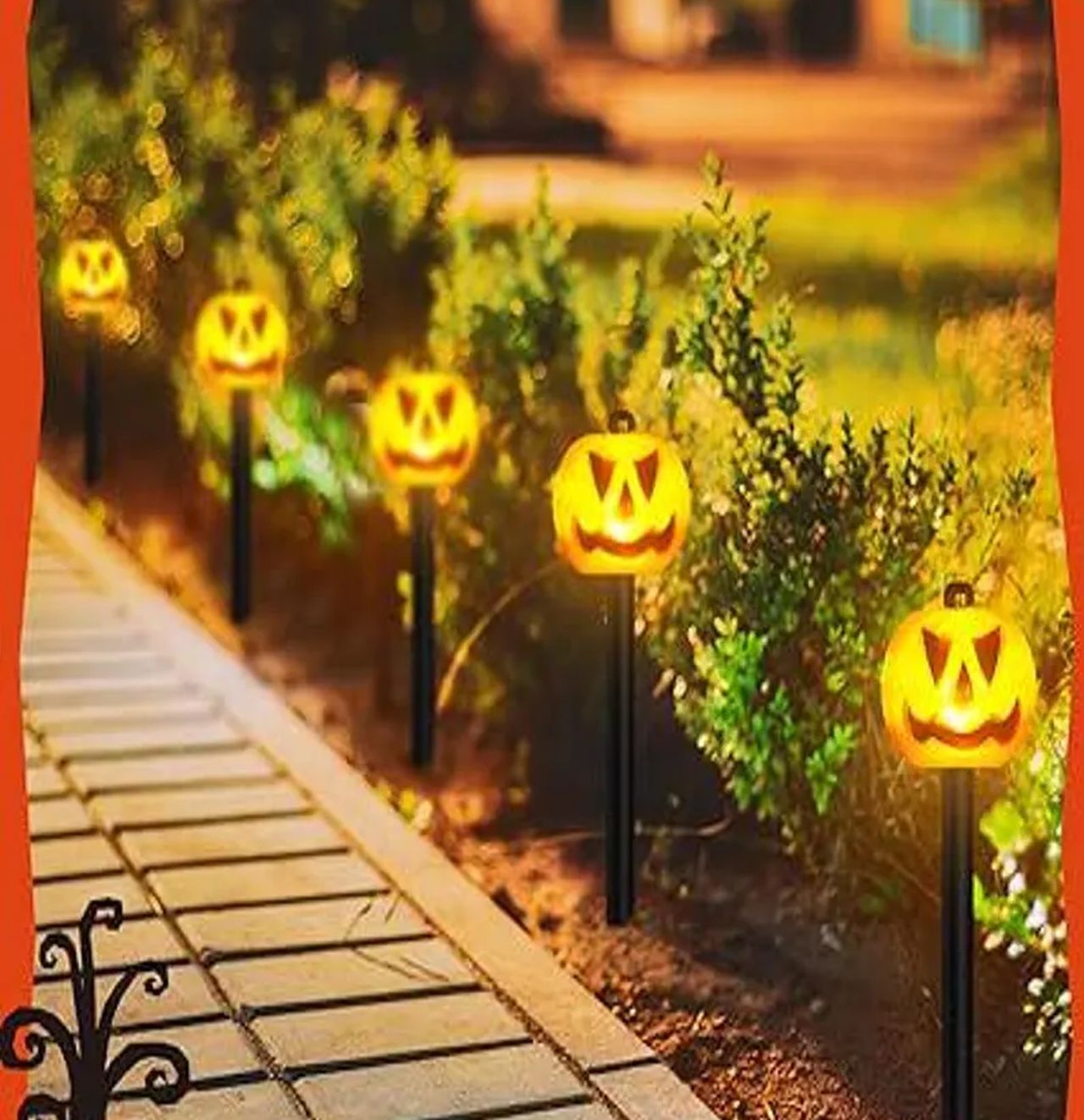 Jack-o’-lantern stake lights