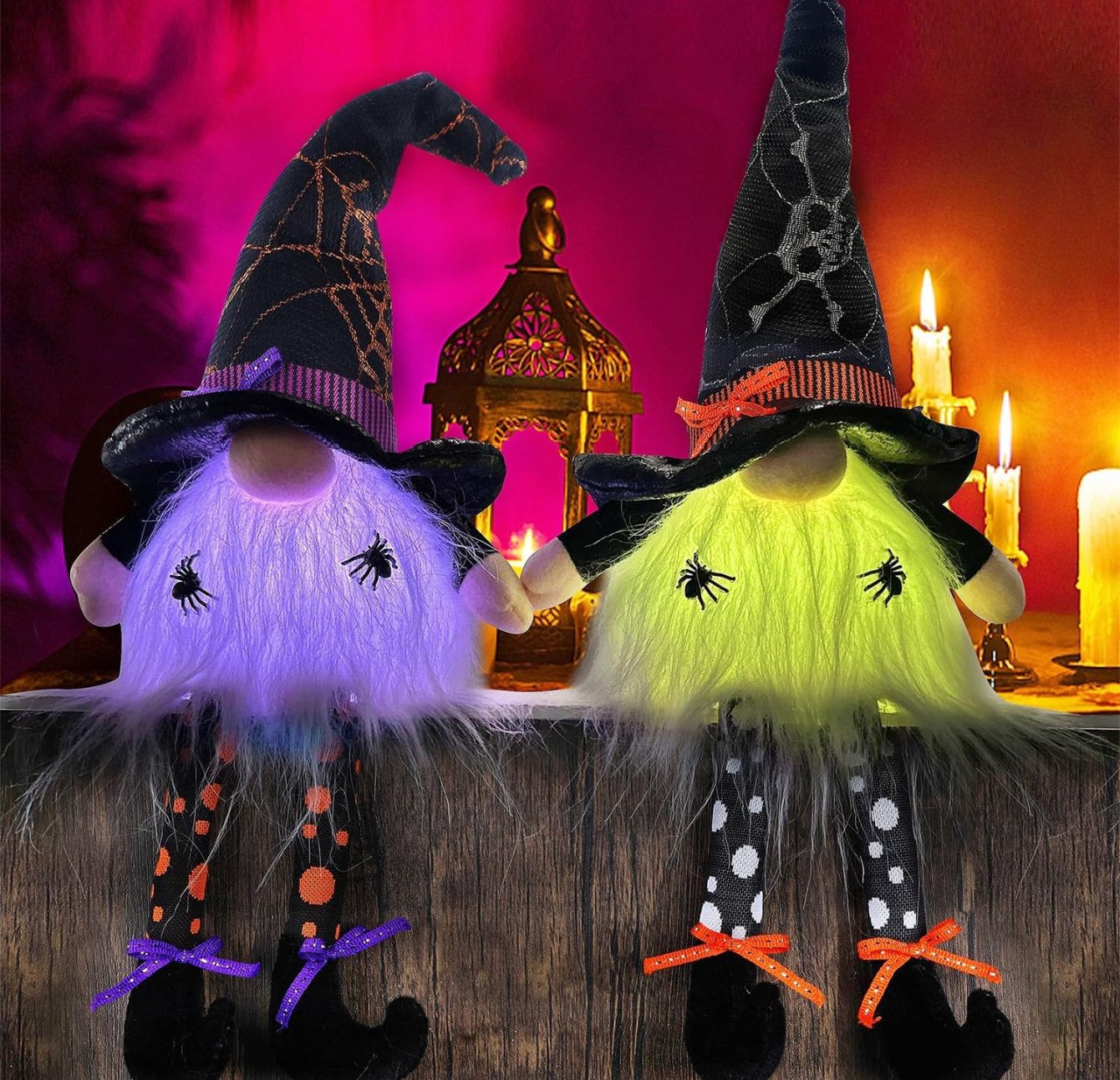 Lighted Plush Gnomes with Dangling Legs