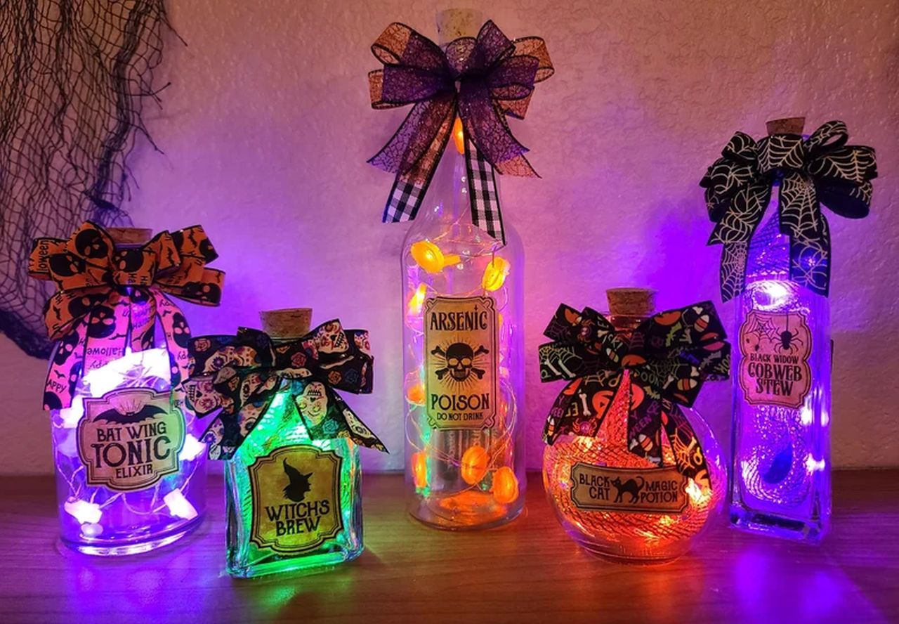 Lighted apothecary bottles