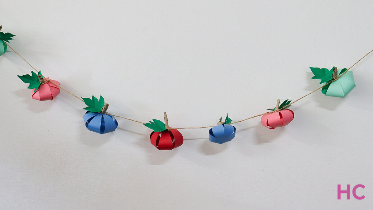 DIY Paper Pumpkin Garland for Fall, Halloween