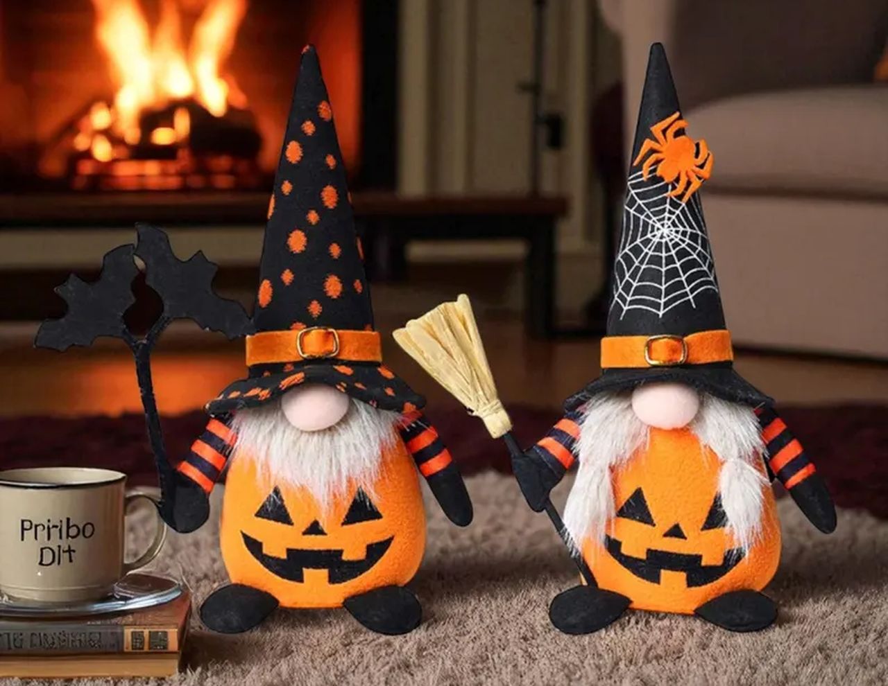Pumpkin & Bat Plush Gnomes