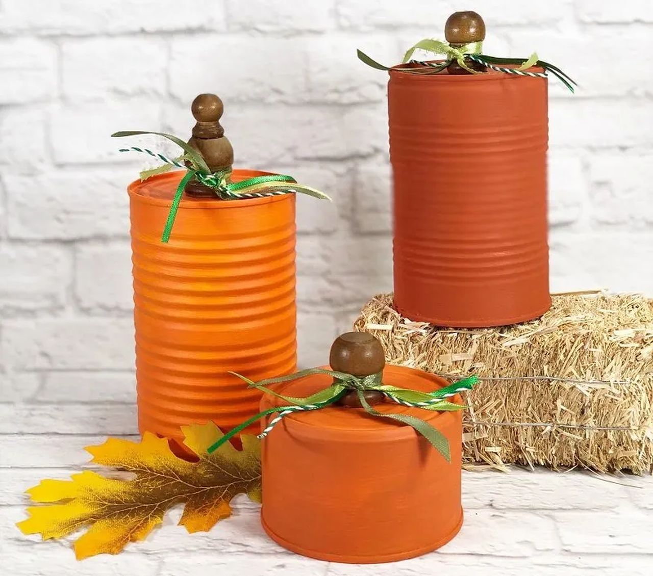 Recycled Tin Can Pumpkins for Autumn