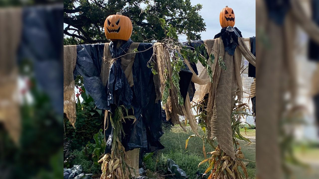 Scarecrow Decorations for Halloween - Pumpkin Ghost Scarecrow