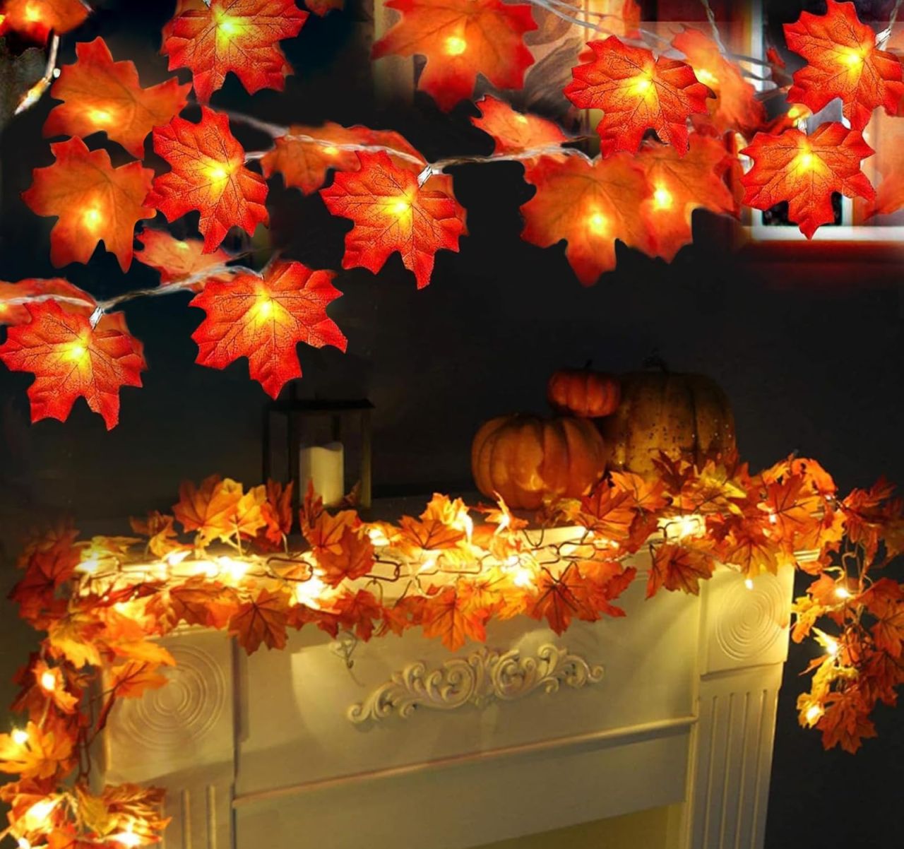 Thick Maple Leafs Garland String Lights