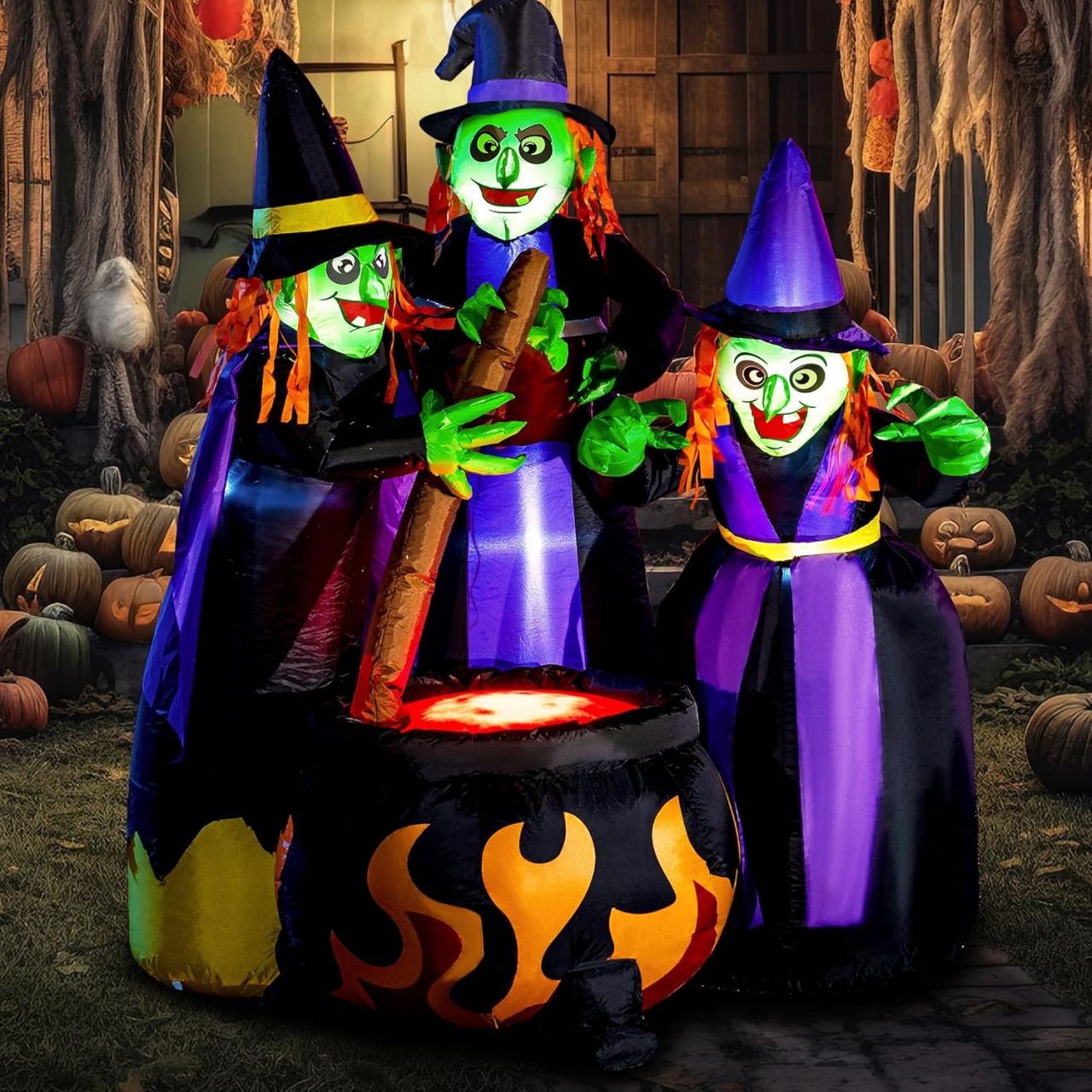 Three Witches Around Cauldron