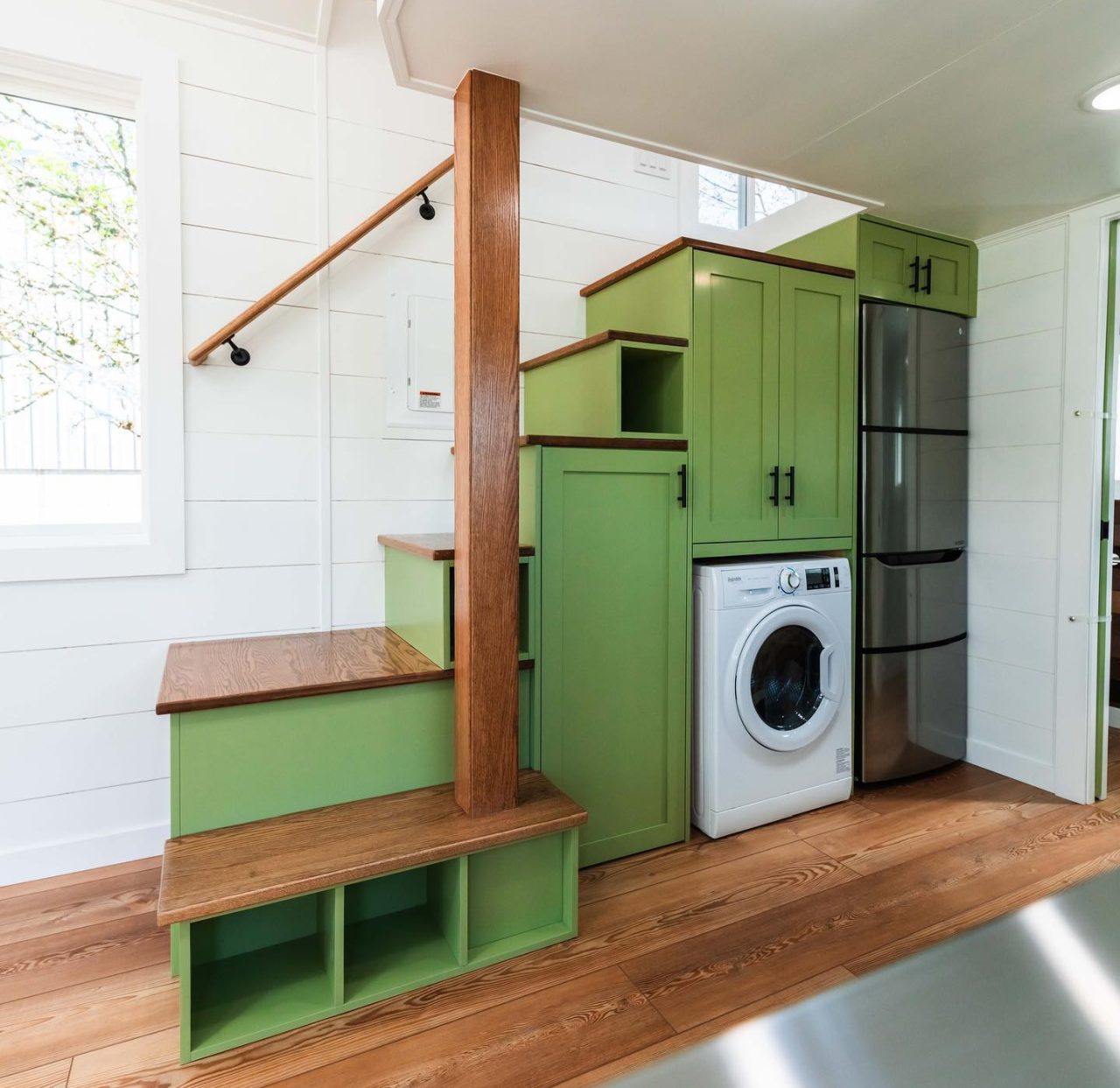 Tiny Heirloom’s Latest Tiny House - Storage staircase