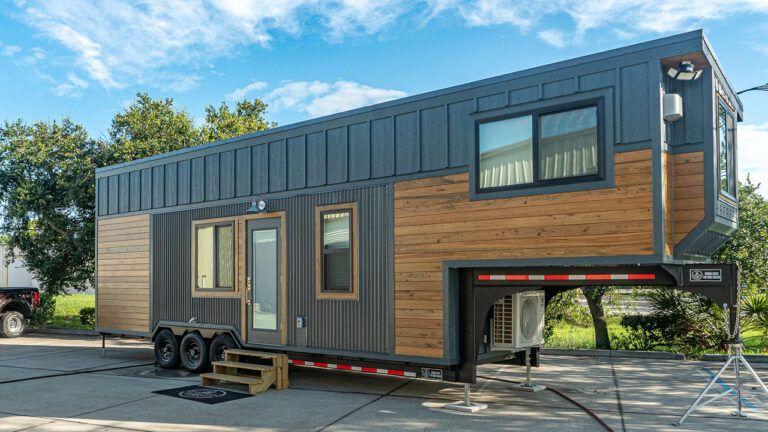 Wansley Tiny House Features a Bedroom with Walk-in Closet