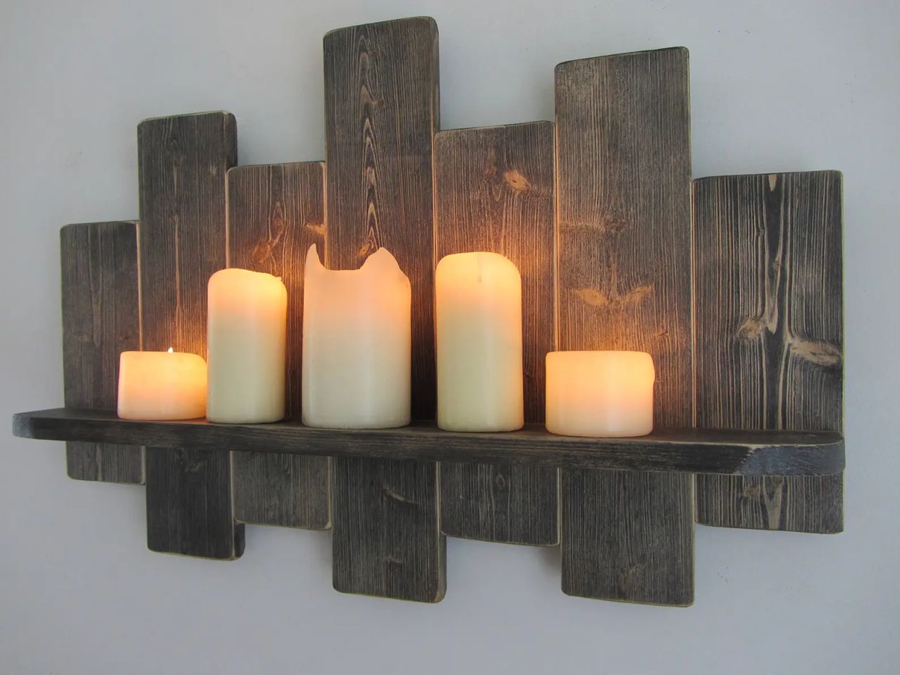 pallet wood candle holder