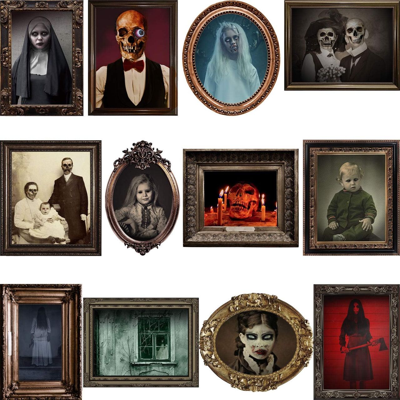12 Pieces Laminated Halloween Gothic Decor Poster Frames