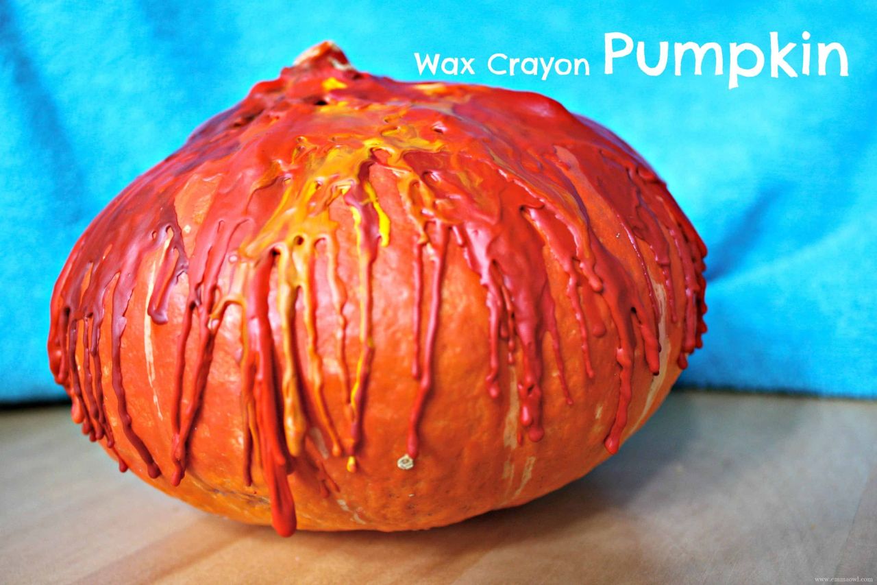 Autumn hued dripping wax pumpkin
