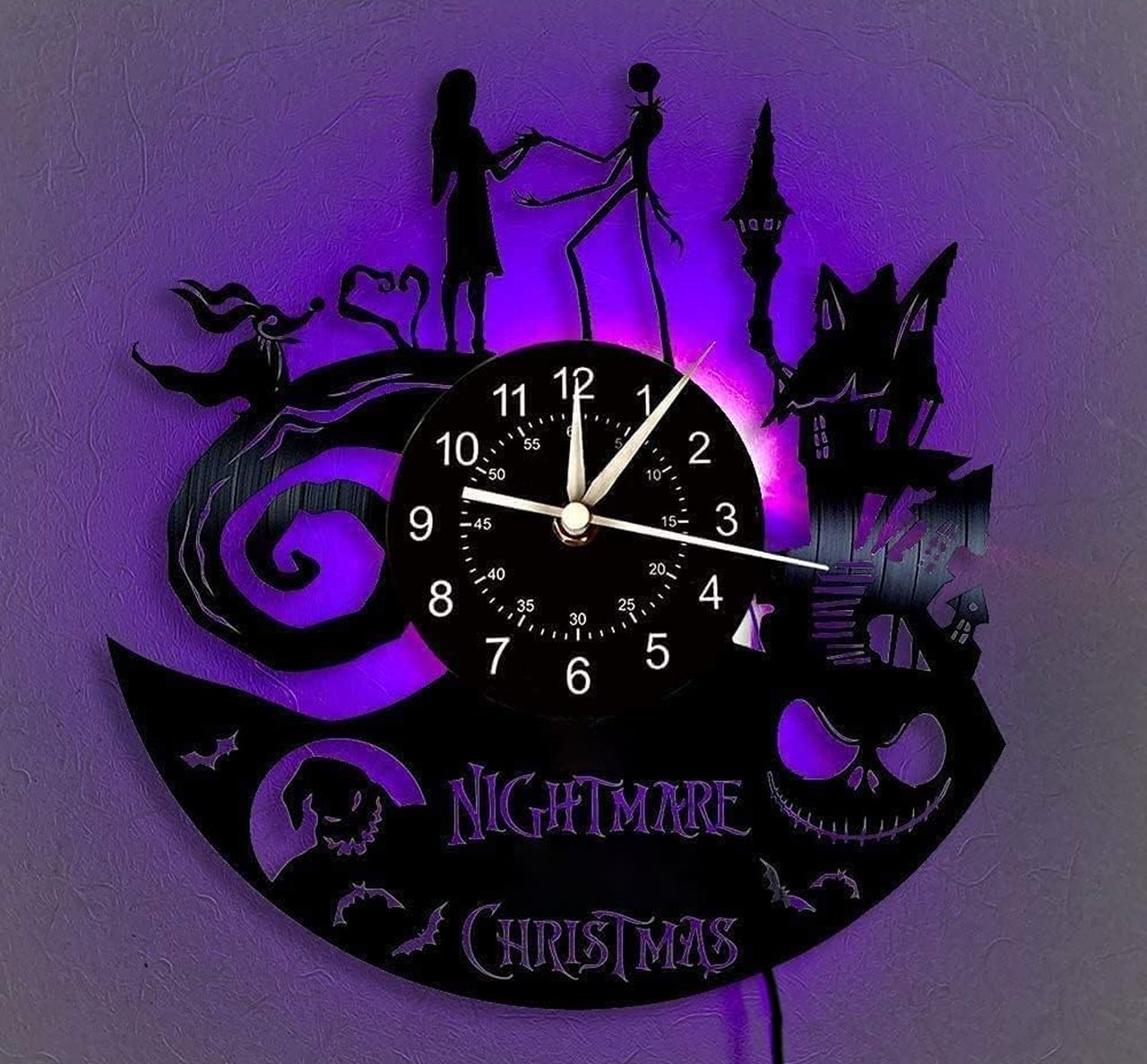 Christmas Nightmare Vinyl Record Wall Clock