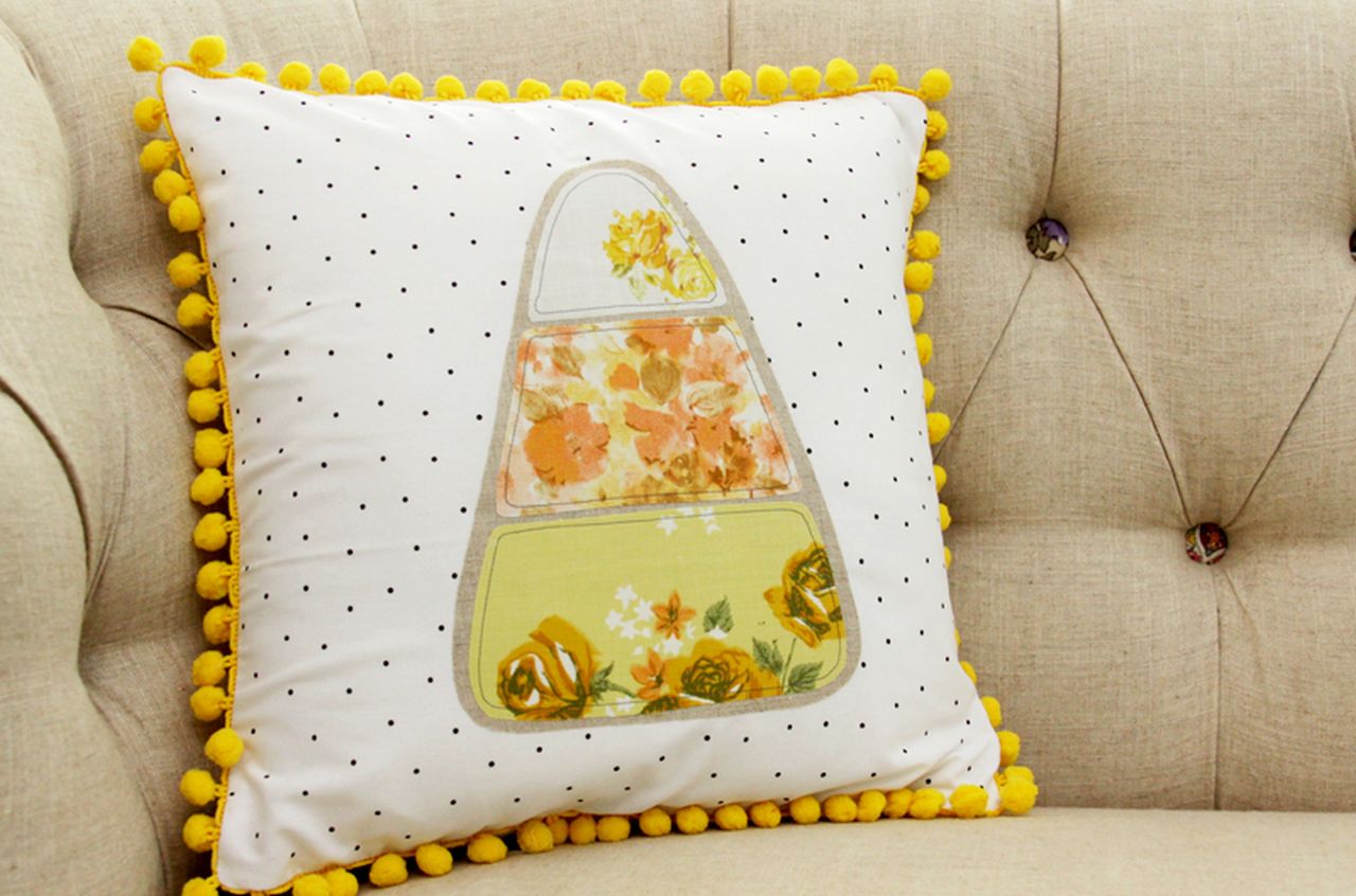 DIY Halloween Candy Corn Pillow