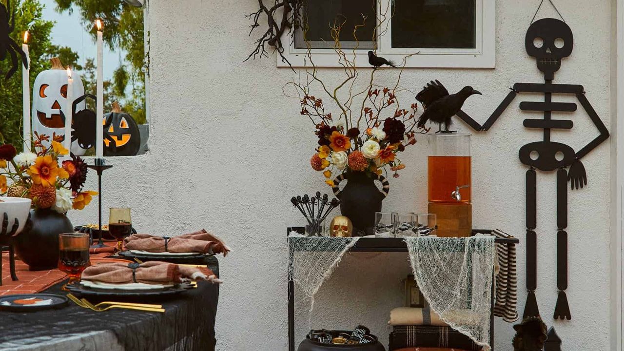 DIY Outdoor Halloween Decorations - skeleton cutouts