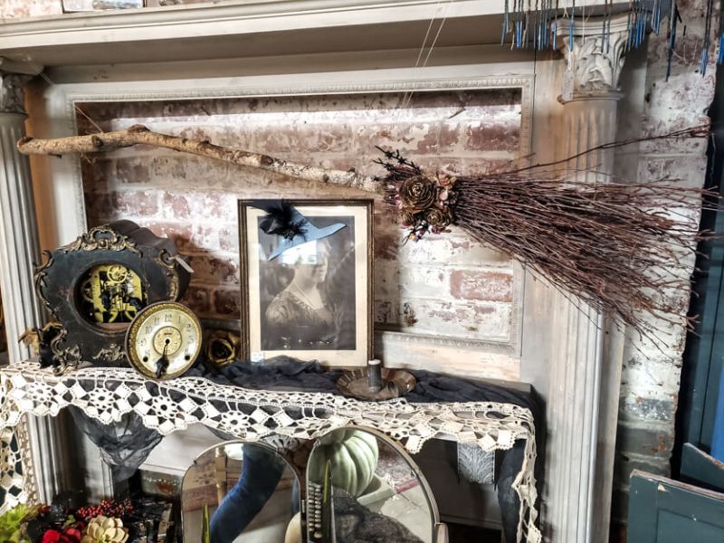 DIY Witch Broom from tree branches for Halloween decor  