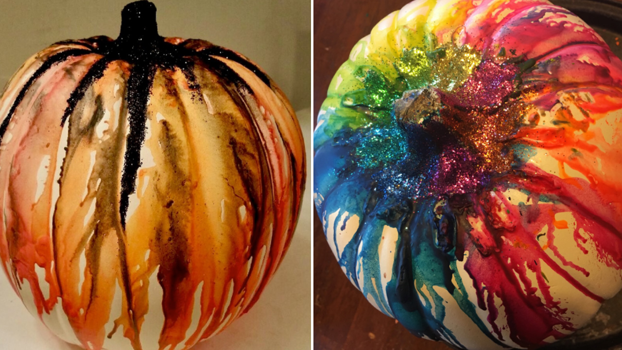 Drip paint pumpkin