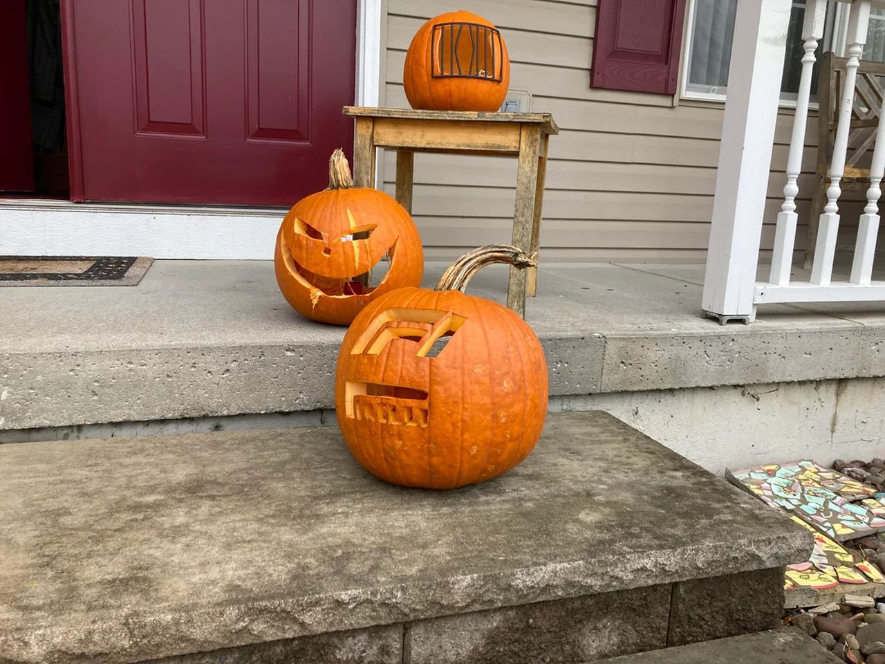F1-themed carved pumpkin with iconic "Pirelli" lettering across the front