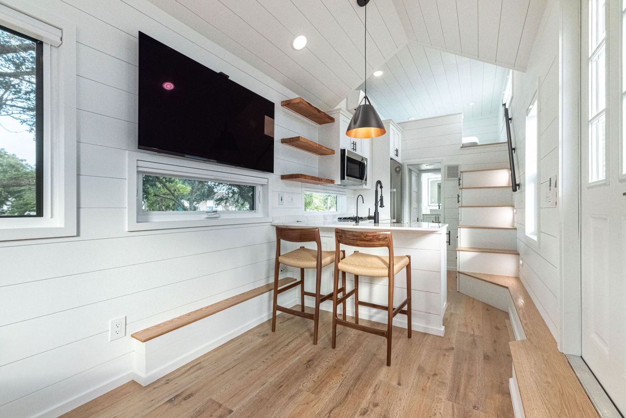 Tiny Houses of 2024 in North America-Living room of Farina tiny house on wheels