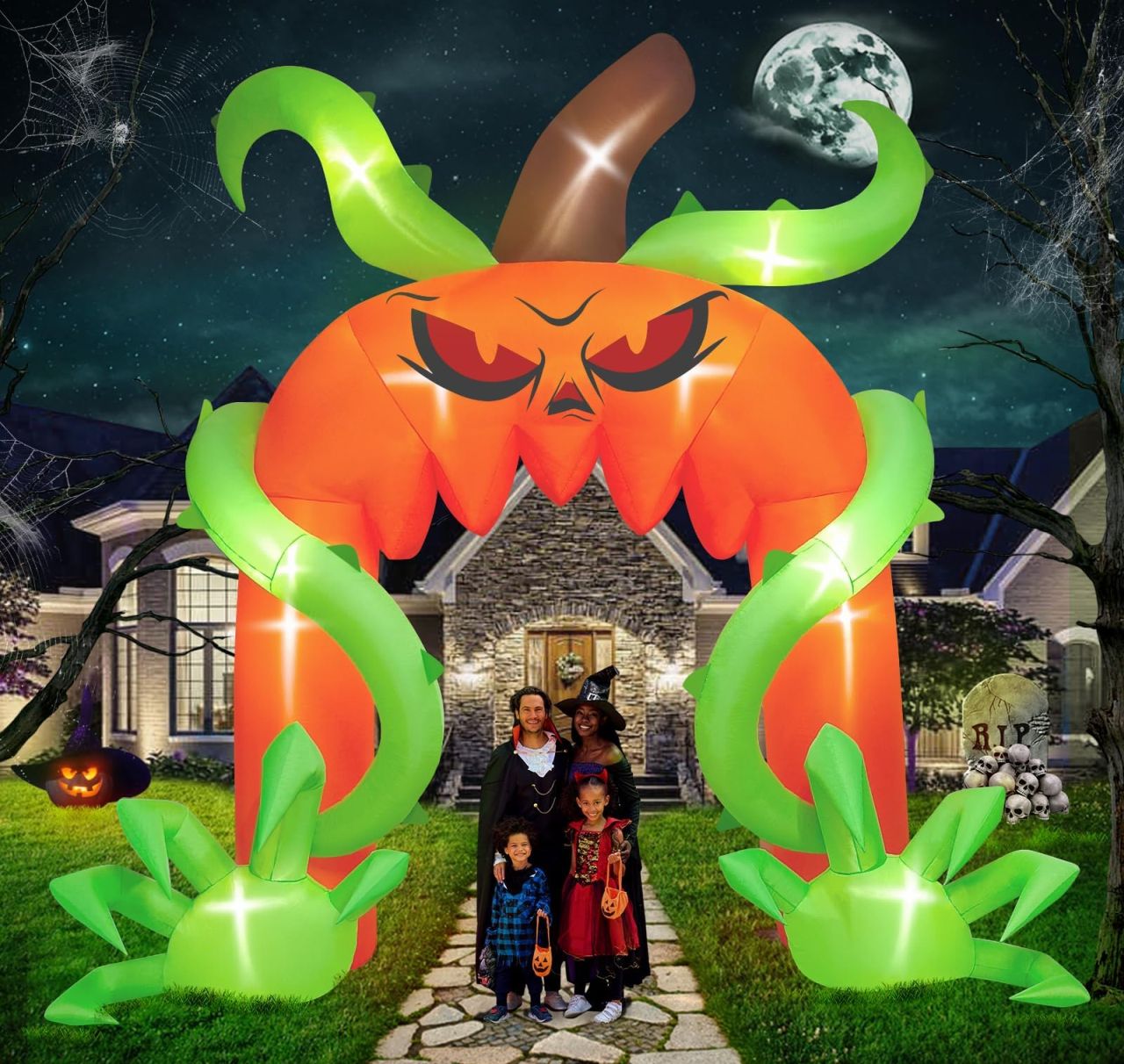 Giant Pumpkin Inflatable Archway with LED Light