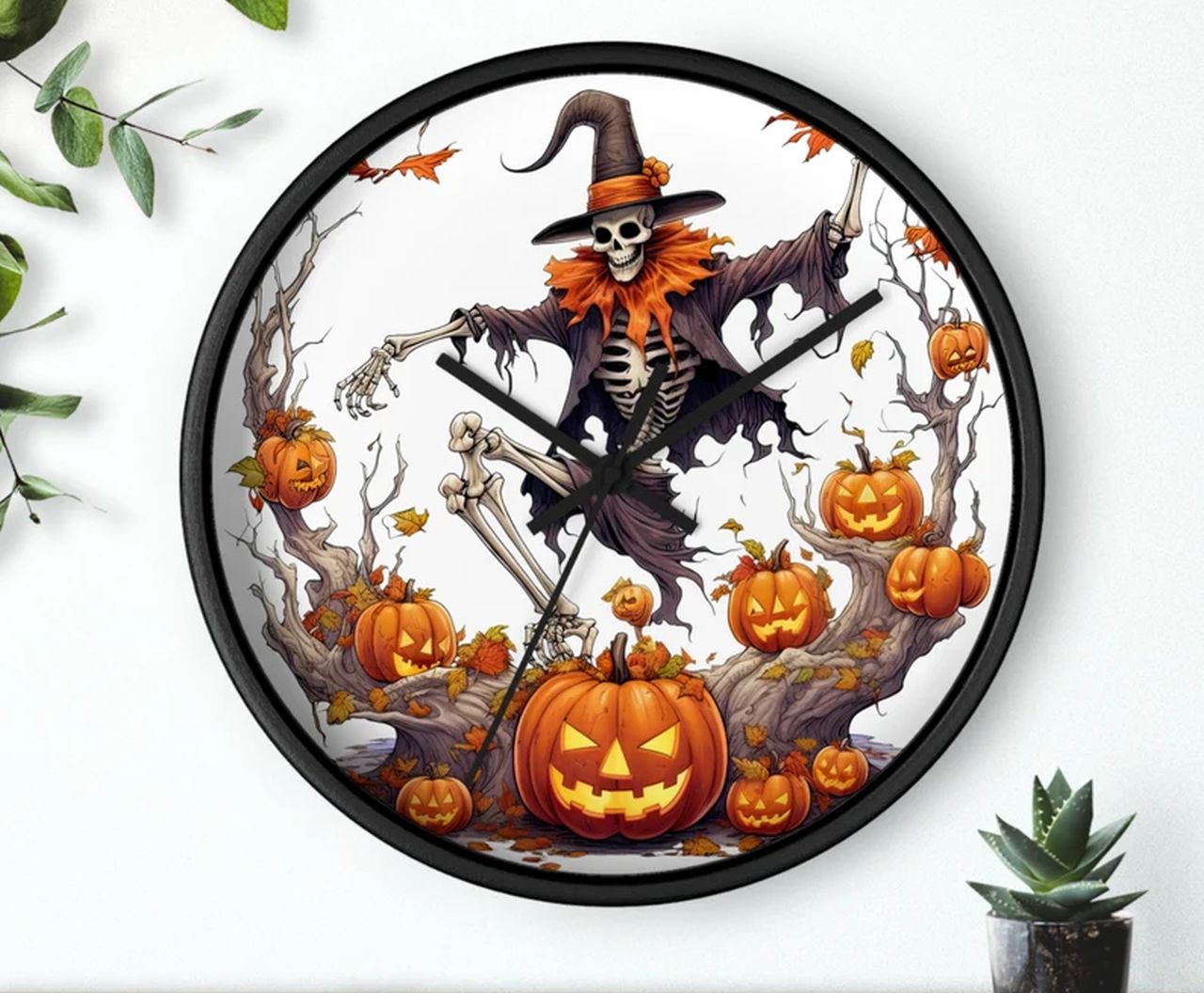 Halloween Dancing Skeleton Wall Clock