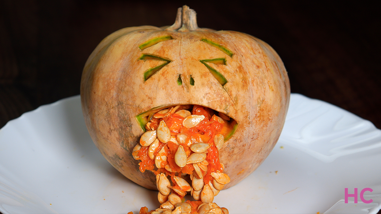 Halloween Puking Pumpkin Carving