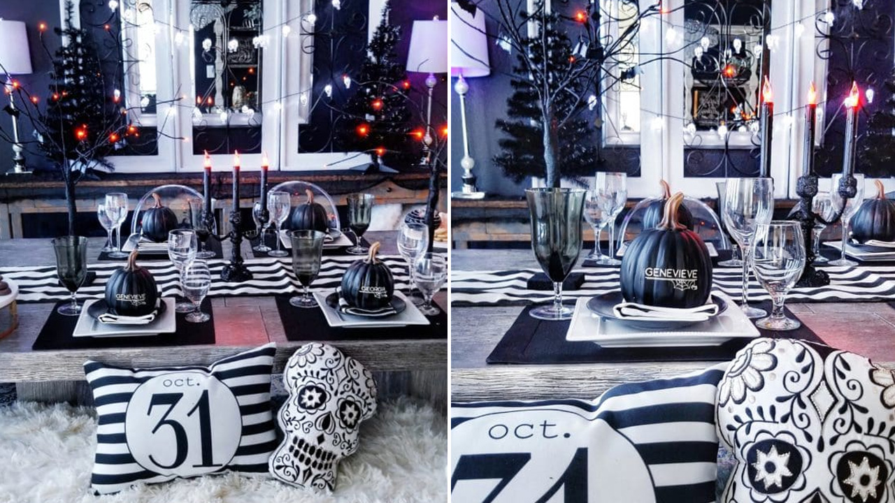 Halloween Table Decoration Ideas -Blue themed table decoration