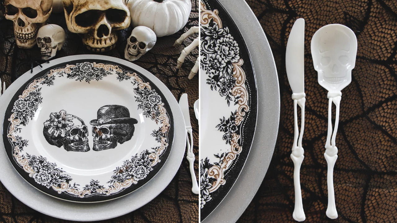 Halloween table decoration ideas -Spooky Dinnerware