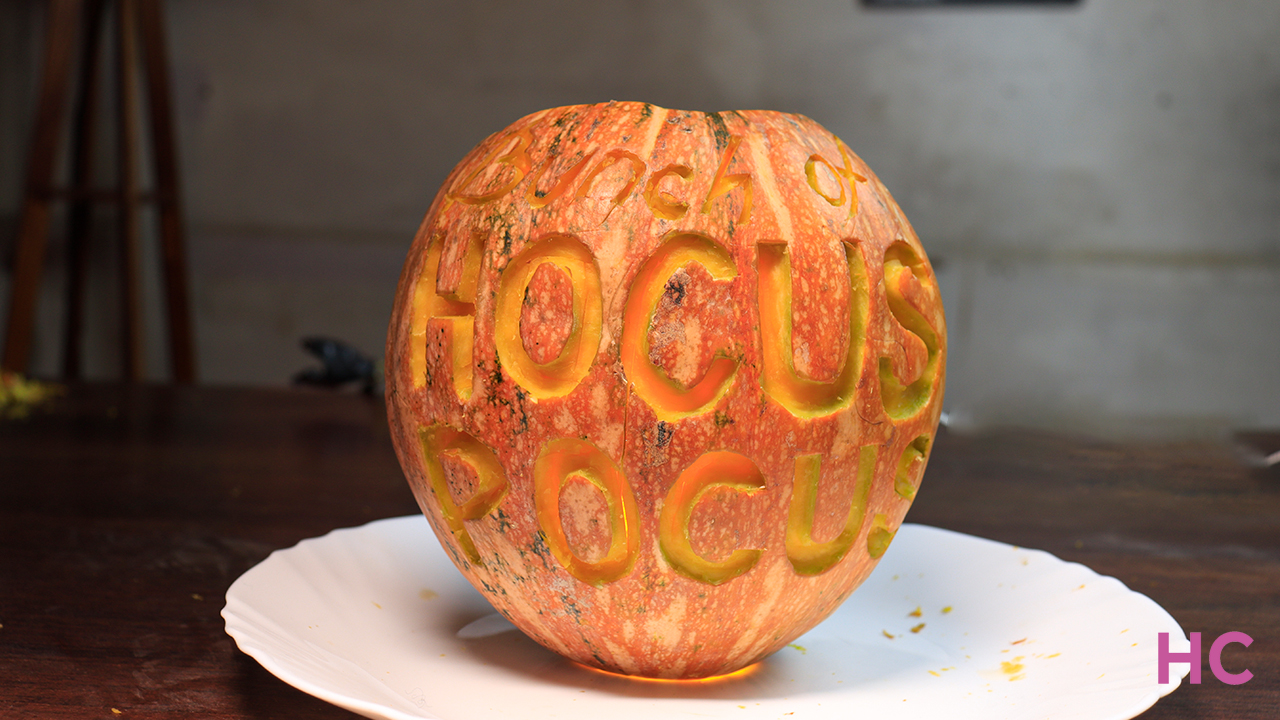 Hocus Pocus Pumpkin Carving - add lights inside