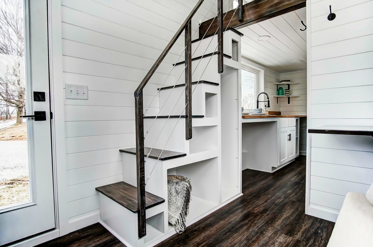 Kinnakeet Tiny House-Storage stairs