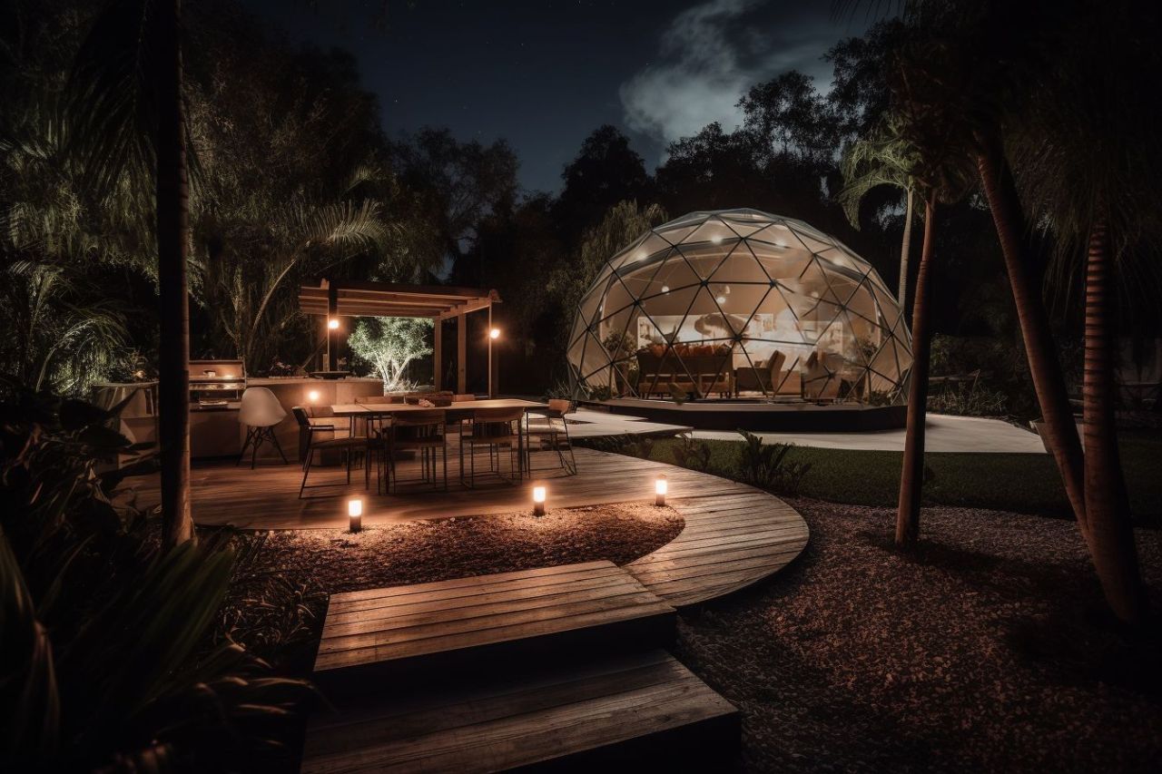 Lulu Glamping Luxurious Outdoor Escape has an enchanting view at night