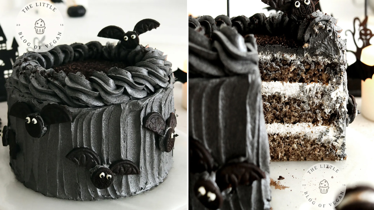 Oreo Halloween Cake Recipes - Vegan Oreo Bat Cake
