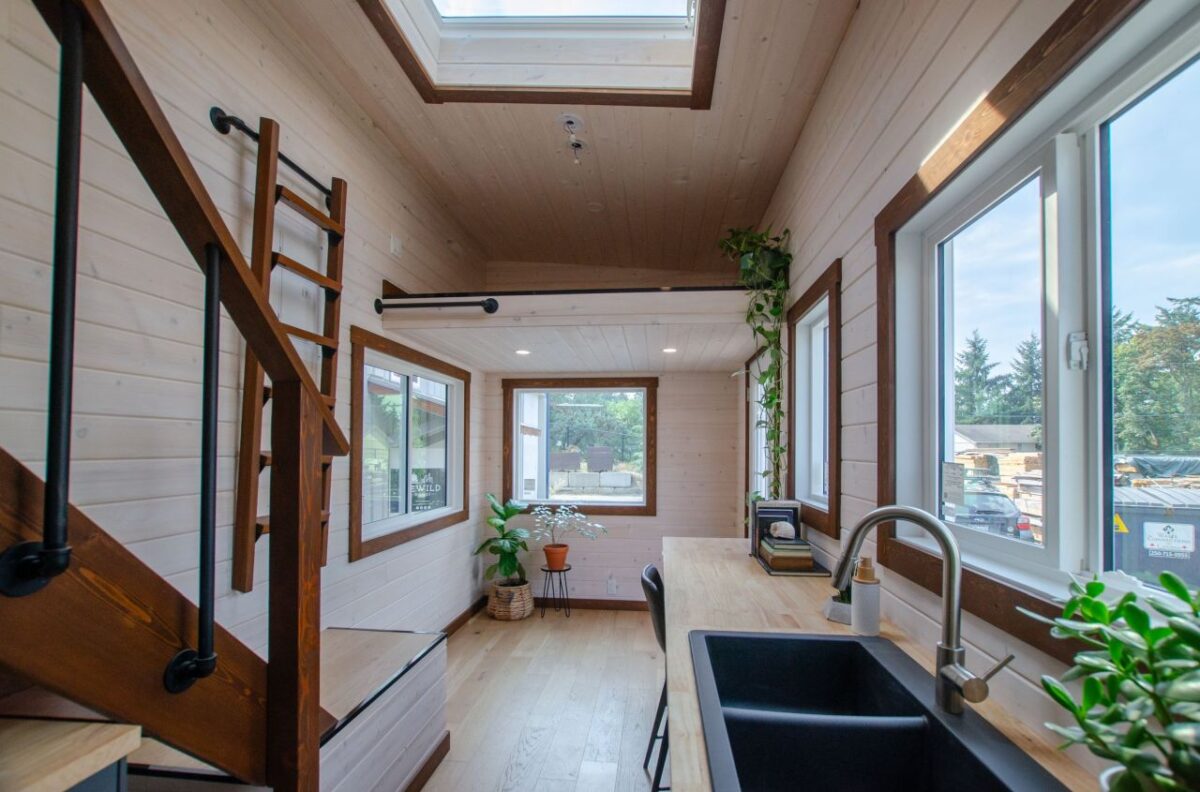 Light-Filled Pacific Wren Tiny House Feature Two Skylights - Tiny House Skylight Interior