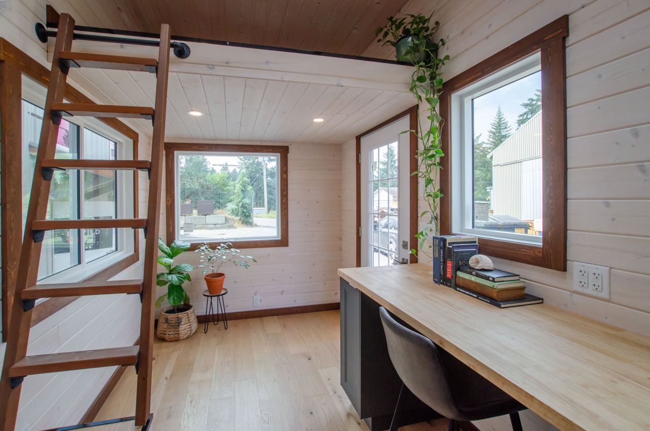 Spacious living room of Pacific Wren tiny house