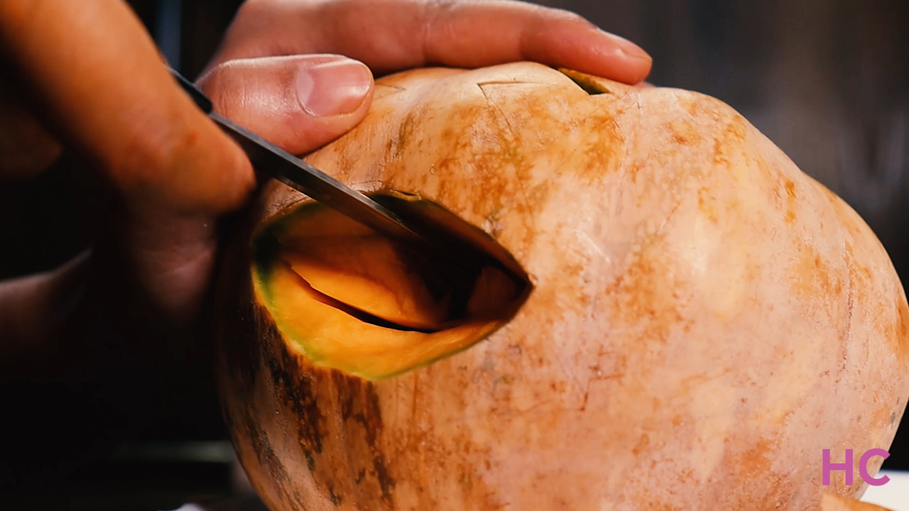 Puking Pumpkin Carving Tutorial - carve mouth