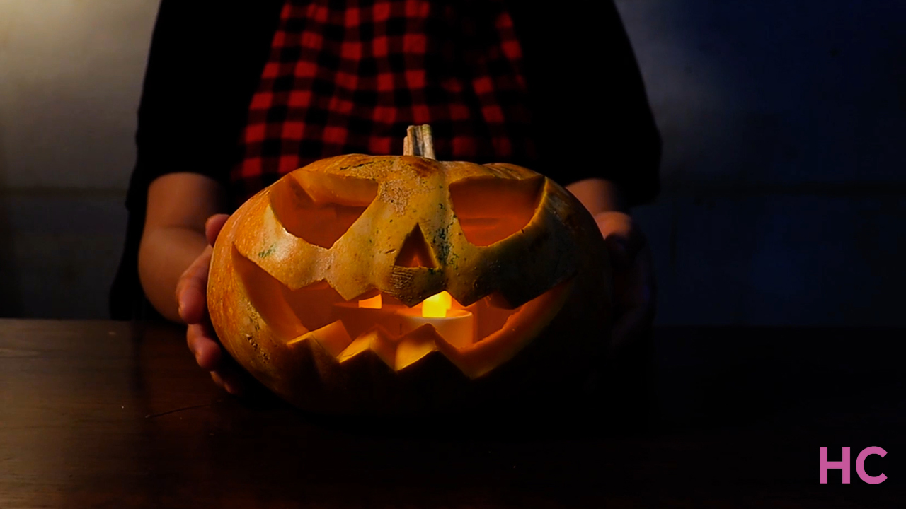 Pumpkin Carving - put tealights inside