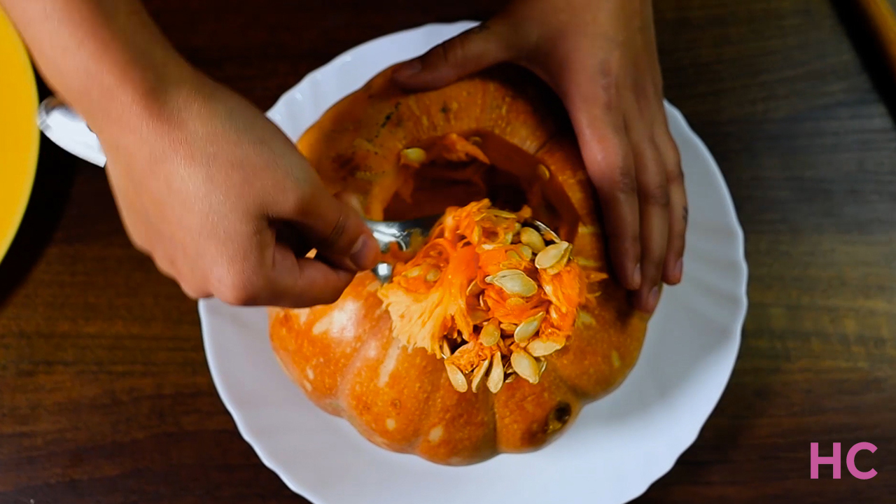 Pumpkin Carving - remove innards