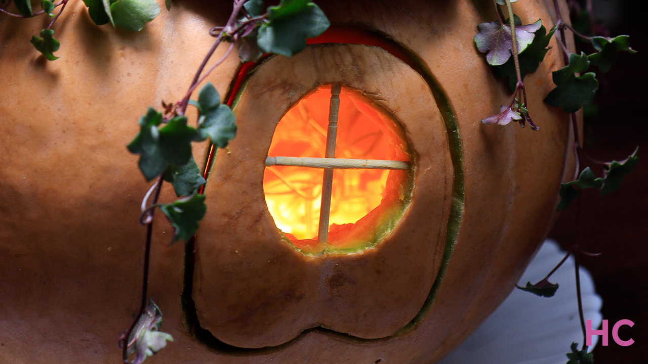 Pumpkin Fairy House - door