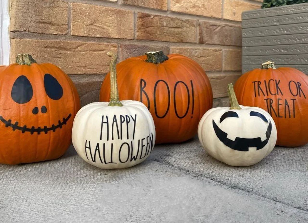 Pumpkin scary face decals for decoration