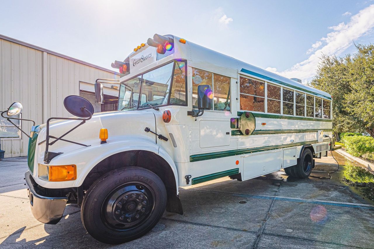 The Skoolie by Movable Roots-beautiful exterior bus charm