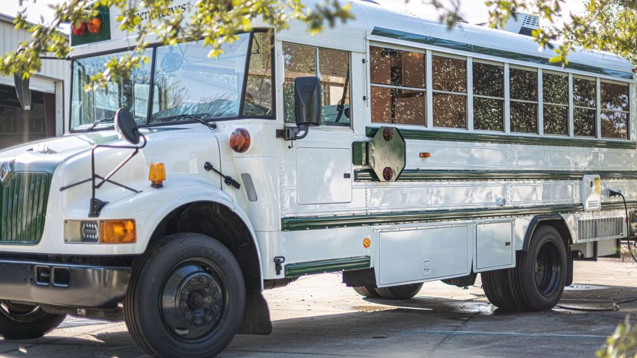 The Skoolie by Movable Roots-beautiful exterior school bus charm