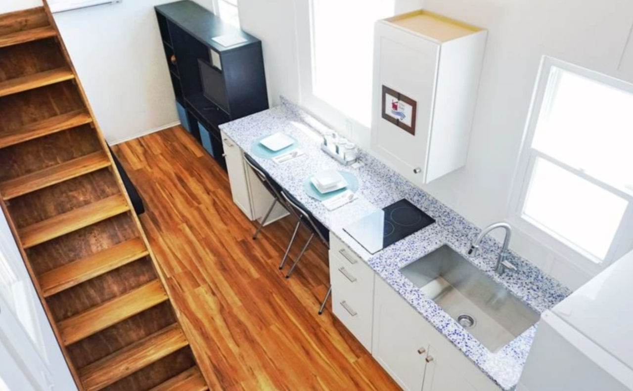 Tulsa Tiny House-kitchen aerial view