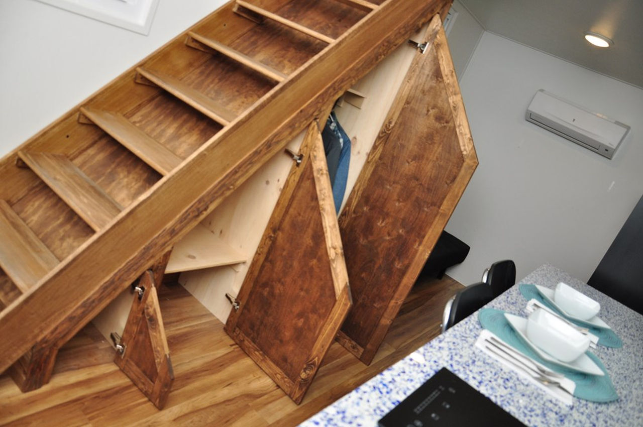 Tulsa Tiny House-storage under staircase