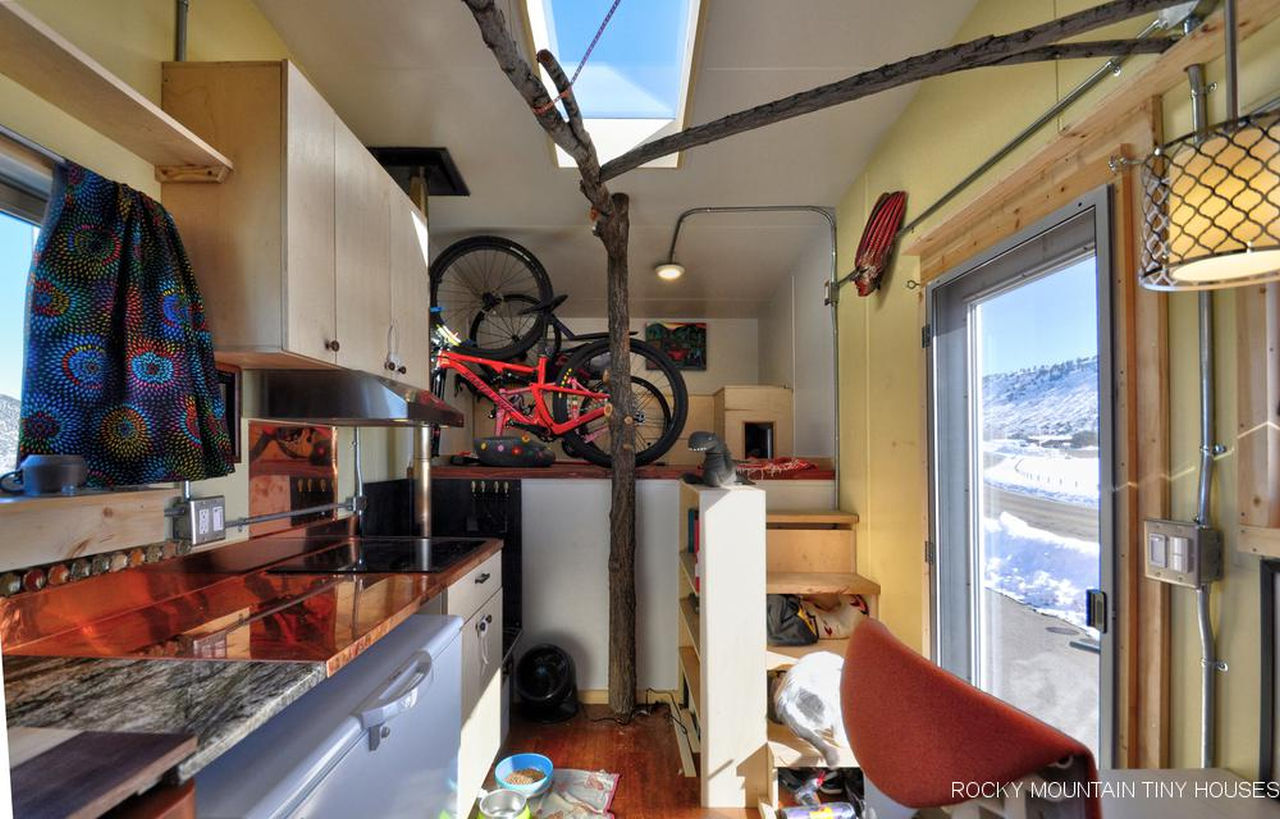 Tuscon 28′ Gooseneck Tiny House has a spacious gooseneck area