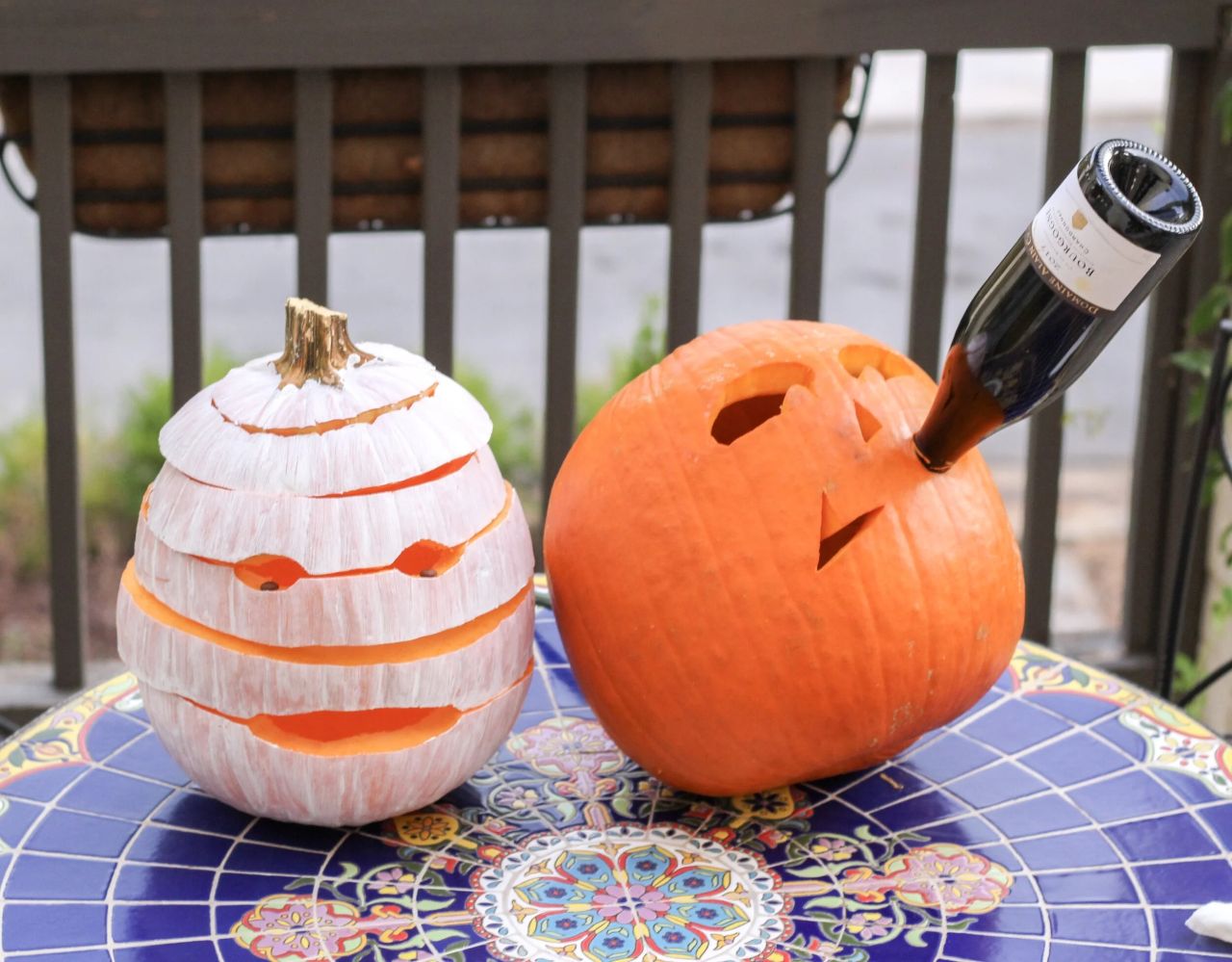Drunk man pumpkin carving idea for Halloween