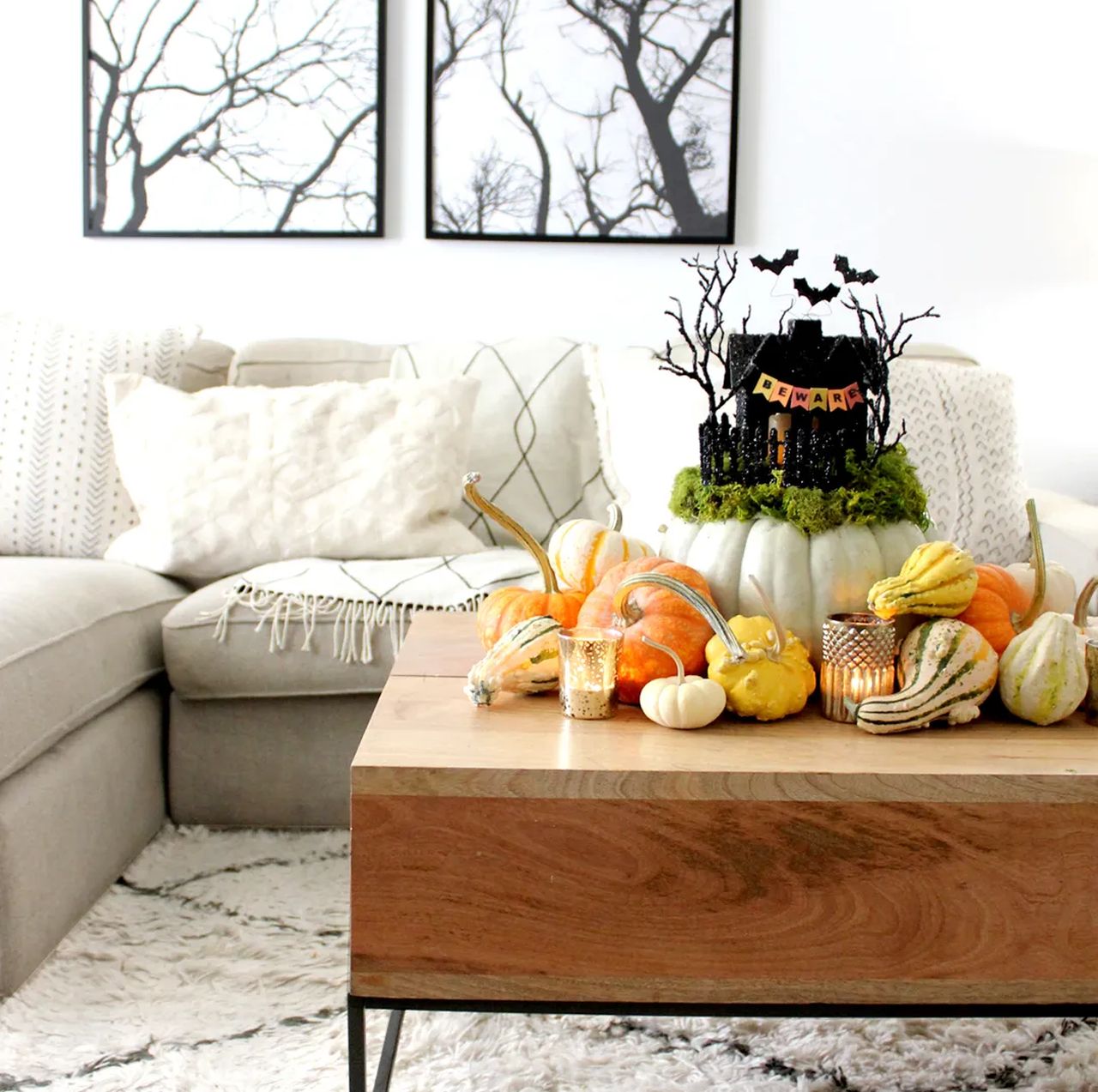spooktacular haunted house pumpkin centerpiece